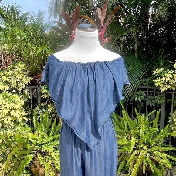 Halston Chambray Jumpsuit - Picture 3 of 11